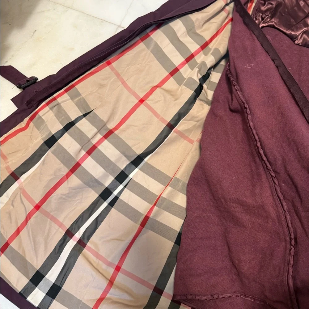 Deep Maroon Women's Burberry Trench Coat - Picture 12 of 15